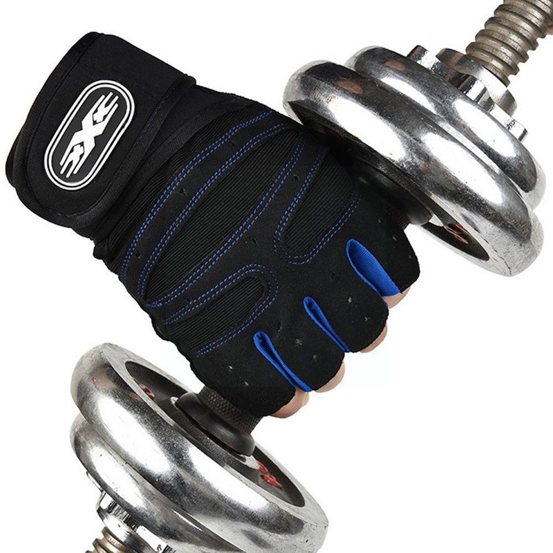 1 paar Fitnesskindaid Randme poolsõrme kangiga varustus Tõstmine õues Mehed Kvaliteetsed Spordikindad Kõrgrattasõit Sued X7M0