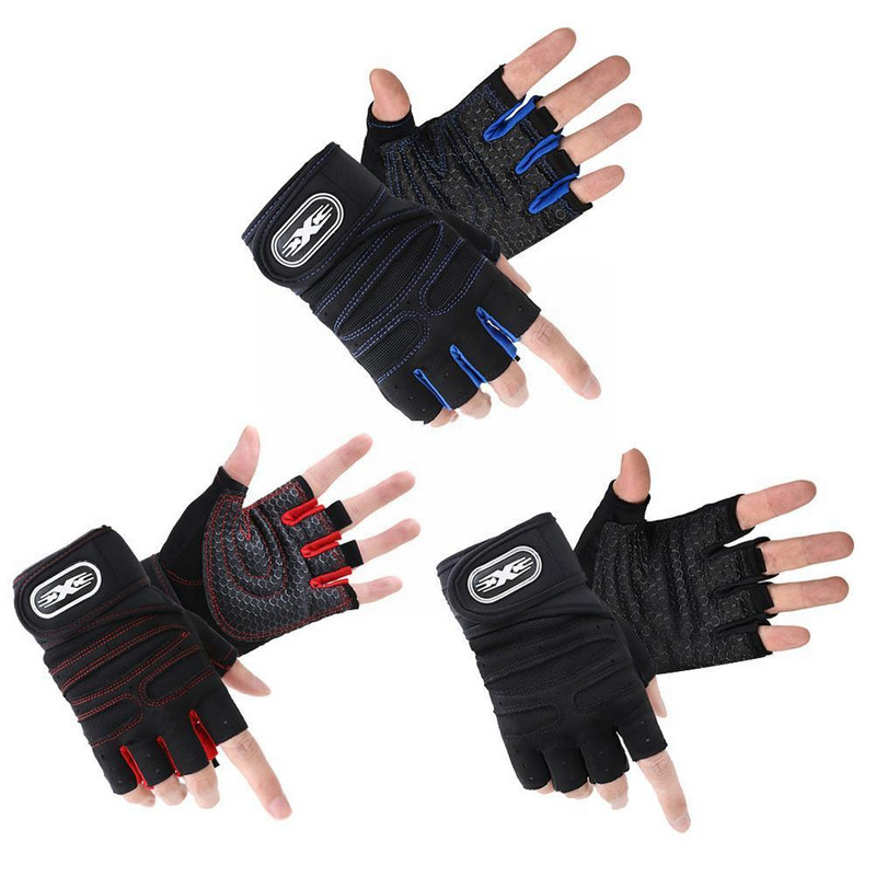 1 paar Fitnesskindaid Randme poolsõrme kangiga varustus Tõstmine õues Mehed Kvaliteetsed Spordikindad Kõrgrattasõit Sued X7M0