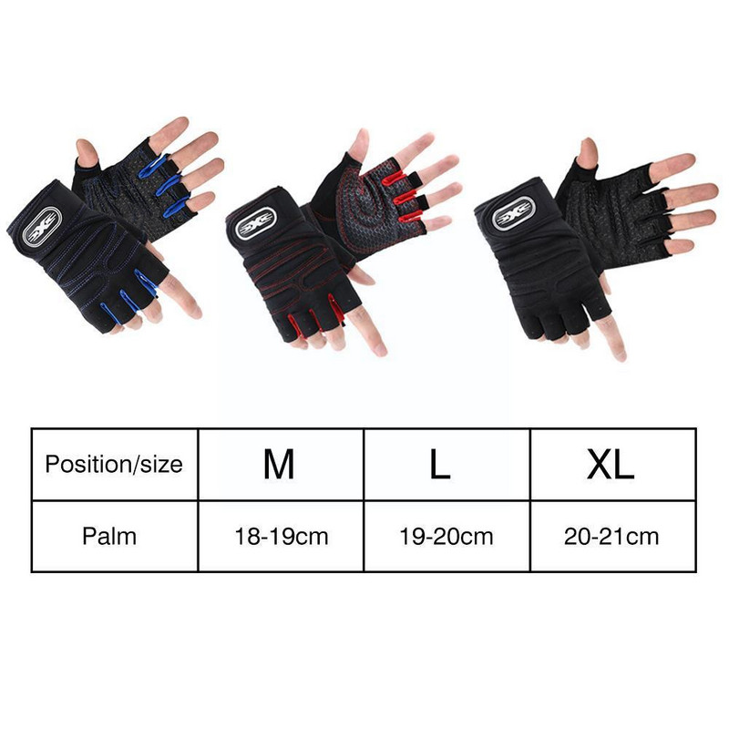 1 paar Fitnesskindaid Randme poolsõrme kangiga varustus Tõstmine õues Mehed Kvaliteetsed Spordikindad Kõrgrattasõit Sued X7M0
