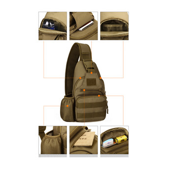 Военна тактическа чанта през рамо с торбичка за бутилка USB чанта за гърди Армейска раница за пътуване на открито, лов, катерене, раница за туризъм