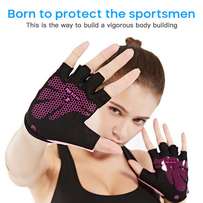 Γάντια γυμναστικής για άντρες Half Finger Cycling Gloves Pro Fitness Weight Lifting Body Building Προπόνηση Αθλητική Άσκηση Προπόνηση Γάντια ποδηλάτου