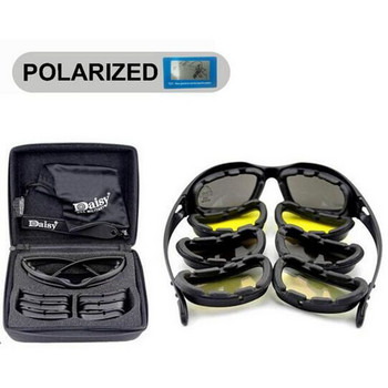 Тактически Daisy C5 поляризирани очила Airsoft Пейнтбол Стрелба Военни очила Туризъм на открито Защитни армейски мъжки слънчеви очила