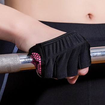 Γυναικεία γάντια γυμναστικής Bodybuilding Βάρη Ανύψωση Body Building Προπόνηση Γάντια μισού δακτύλου Αντιολισθητική προπόνηση Αθλητικό προστατευτικό χεριών