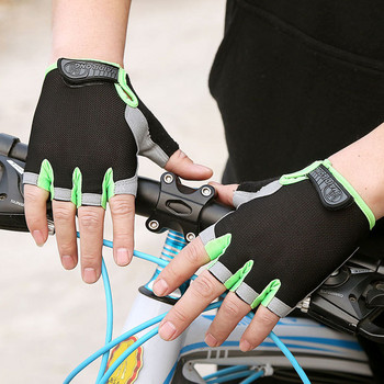 LOOGDEEL Мъже Жени Фитнес ръкавици с половин пръст Дишащи противоплъзгащи фитнес ръкавици за вдигане на тежести с дъмбели Хоризонтална щанга Тренировъчни ръкавици