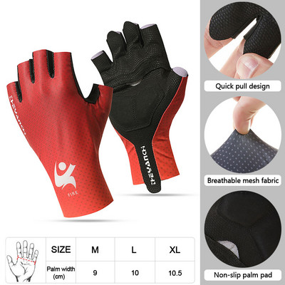 LOOGDEEL Muškarci Ženske fitness rukavice s pola prstiju Prozračne protuklizne fitness rukavice za dizanje utega s vodoravnom šipkom