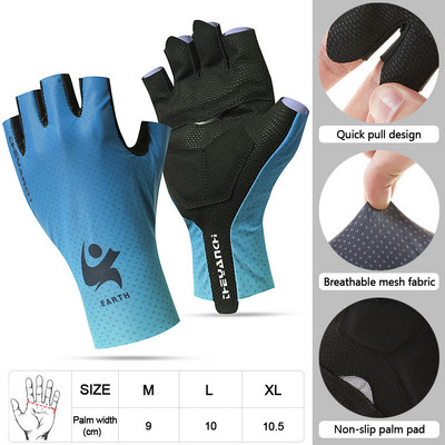 LOOGDEEL Muškarci Ženske fitness rukavice s pola prstiju Prozračne protuklizne fitness rukavice za dizanje utega s vodoravnom šipkom