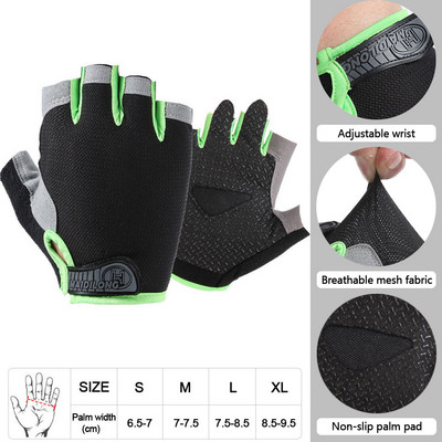 LOOGDEEL Muškarci Ženske fitness rukavice s pola prstiju Prozračne protuklizne fitness rukavice za dizanje utega s vodoravnom šipkom