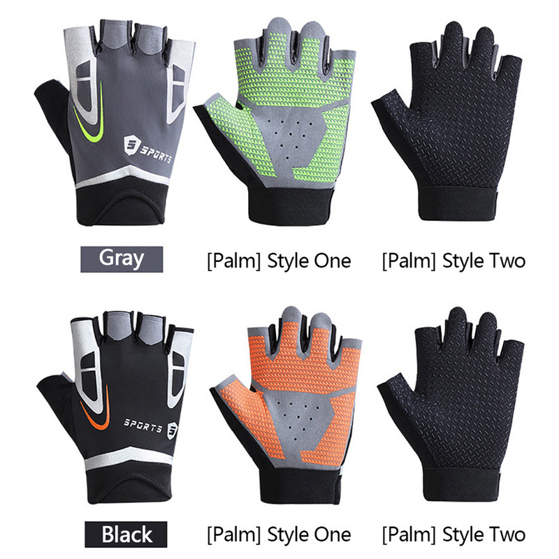 LOOGDEEL Muškarci Ženske fitness rukavice s pola prstiju Prozračne protuklizne fitness rukavice za dizanje utega s vodoravnom šipkom