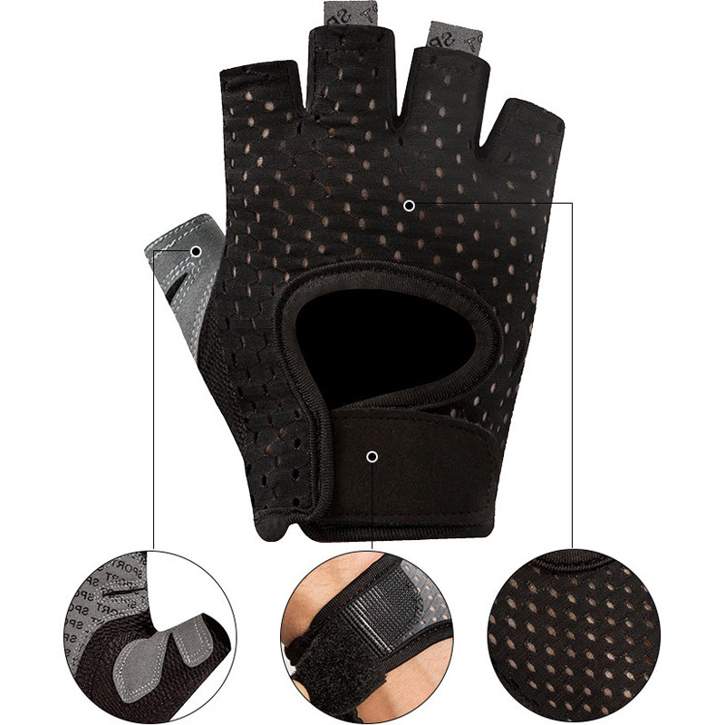 Naised Mehed Fitness Kindad Jõusaal Libisemiskindlad Treening Kulturismi Kindad Hingavad Jalgrattasõidutreeningud Matkamiseks Poolsõrmega kindad