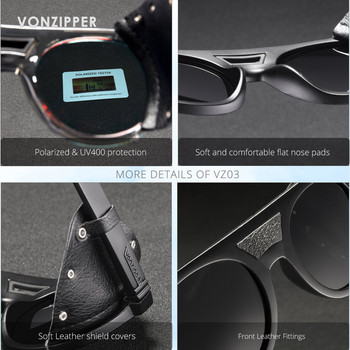 Μάρκα VZ Vonzipper Polarized Ανδρικά γυαλιά ηλίου SHIELD Σκελετός Γυαλιά Στρογγυλού στυλ UV400 Αθλητικά γυαλιά ηλίου Οδήγηση πεζοπορίας για ψάρεμα