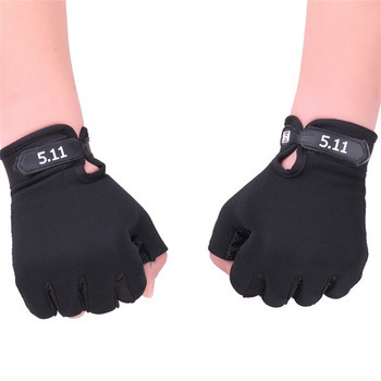 Противохлъзгащи ръкавици с половин пръст Фитнес ръкавици Бодибилдинг Ръкавица за китка за гири Фитнес упражнения Вдигане на тежести NR0119