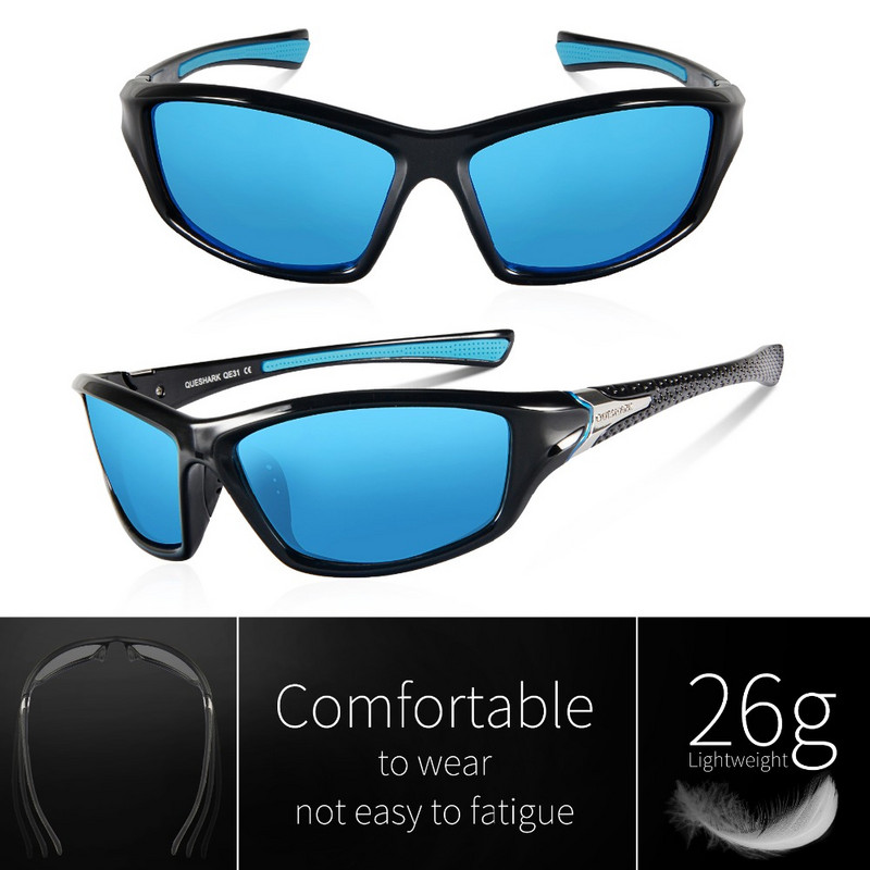 Queshark Polarized Γυαλιά Πεζοπορίας Προστασία UV Αθλητικά γυαλιά Ψάρεμα Αναρρίχηση Κάμπινγκ Τρέξιμο Σκι Ποδηλασία Γυαλιά Ανδρικά Γυναικεία