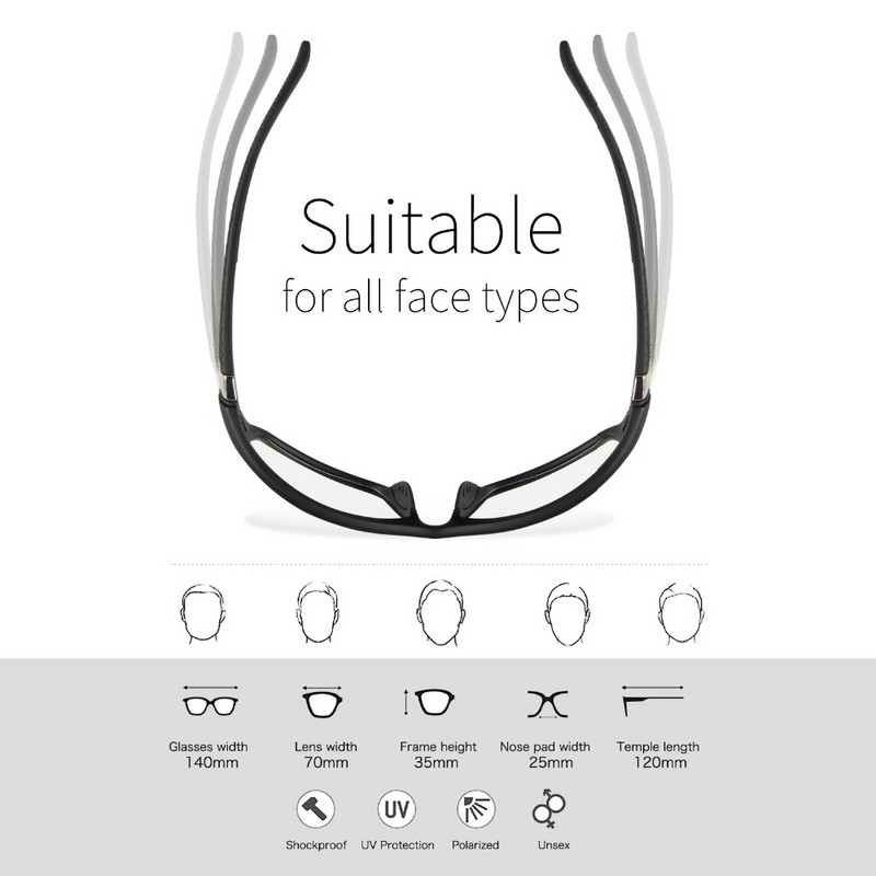 Queshark Polarized Γυαλιά Πεζοπορίας Προστασία UV Αθλητικά γυαλιά Ψάρεμα Αναρρίχηση Κάμπινγκ Τρέξιμο Σκι Ποδηλασία Γυαλιά Ανδρικά Γυναικεία