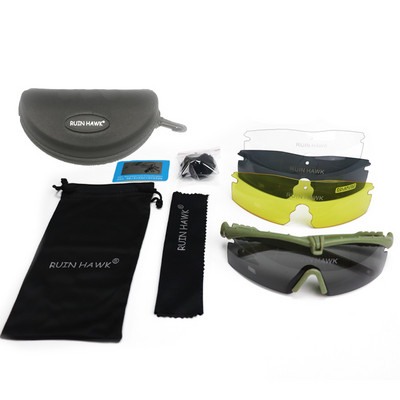 Taktikalised polariseeritud prillid Sõjaväe kaitseprillid Armee päikeseprillid 3 või 4 objektiiviga Meestele tulistavad Airsofti mootorratta matkaprillid