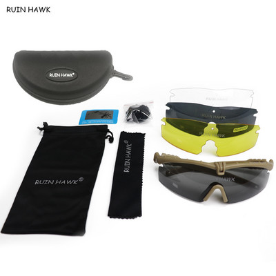 Taktikalised polariseeritud prillid Sõjaväe kaitseprillid Armee päikeseprillid 3 või 4 objektiiviga Meestele tulistavad Airsofti mootorratta matkaprillid
