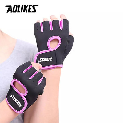 Γάντια γυμναστικής AOLIKES 1 Pair Breathable Workout Weight Lifting Fingerless Gym Fitness Gloves Exercise for Powerlifting Training Ποδηλασία