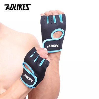 Γάντια γυμναστικής AOLIKES 1 Pair Breathable Workout Weight Lifting Fingerless Gym Fitness Gloves Exercise for Powerlifting Training Ποδηλασία