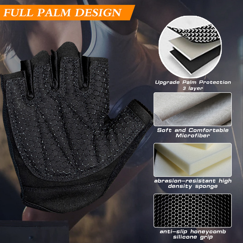 Γάντια άρσης βαρών προπόνησης για άνδρες Γυναίκες Half Finger Gym Powerlifting Palm Grip Glove for Deadlift Fitness Exercise Training