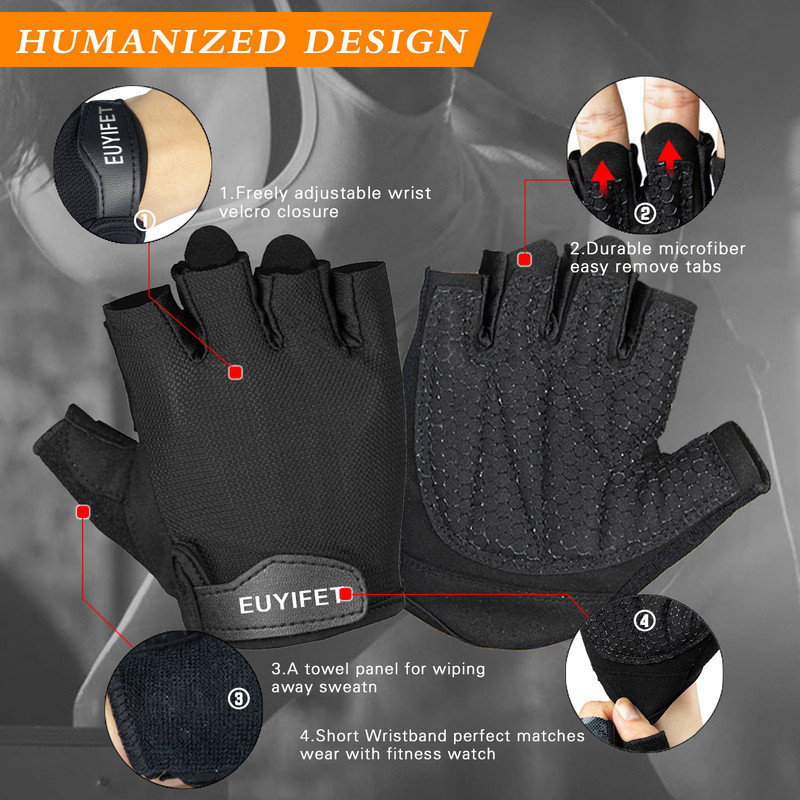 Γάντια άρσης βαρών προπόνησης για άνδρες Γυναίκες Half Finger Gym Powerlifting Palm Grip Glove for Deadlift Fitness Exercise Training