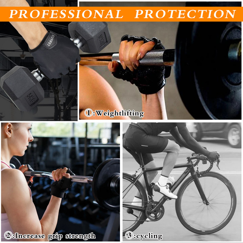 Γάντια άρσης βαρών προπόνησης για άνδρες Γυναίκες Half Finger Gym Powerlifting Palm Grip Glove for Deadlift Fitness Exercise Training