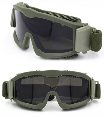 Военни армейски бойни предпазни очила Мъжки Тактически лов на открито Еърсофт Пейнтбол очила Очила против замъгляване 3 лещи