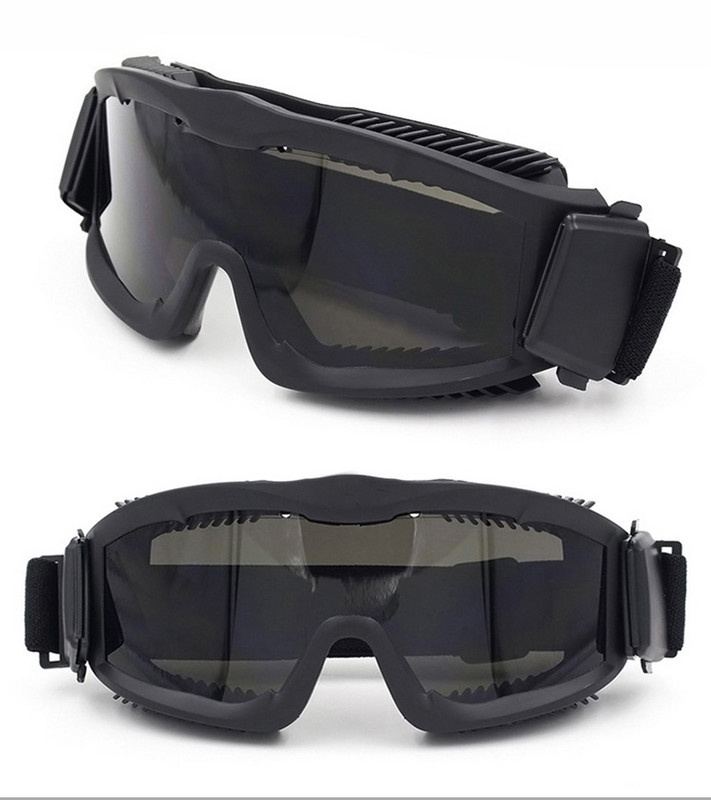 Sõjaväe lahingukaitseprillid meeste vabas õhus taktikaline jaht Airsoft paintball prillid uduvastased prillid 3 objektiivi