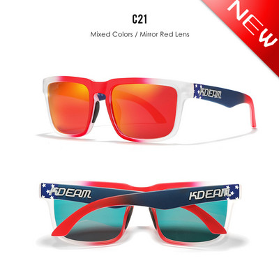 Cool Colors plokk Punased läätsed polariseeritud päikeseprillid Meeste ruudukujuline raam UV400 pehme ninapadjaga päikeseprillid Naiste bränd KDEAM