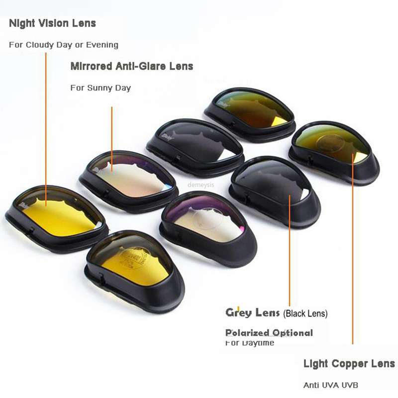 Tactical Combat Sports Polarized Glasses Daisy C5 Military Airsoft Glasses 4 Lens Men Army Hunting γυαλιά πεζοπορίας γυαλιά