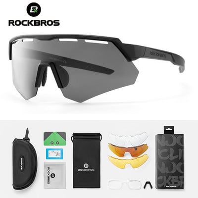 ROCKBROS Velosipēdu Brilles Polarizētas Vīriešu Sieviešu Velosipēdu Brilles 4Lens MTB šosejas riteņbraukšanas brilles ar tuvredzības ietvaru saulesbrilles