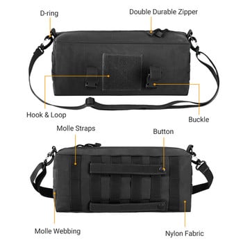 Πολλαπλών χρήσεων Tactical Molle Pouch Μεγάλης χωρητικότητας Αύξηση τσάντα τσάντα για σύντομες διαδρομές Πτυσσόμενη φορητή τσάντα ώμου