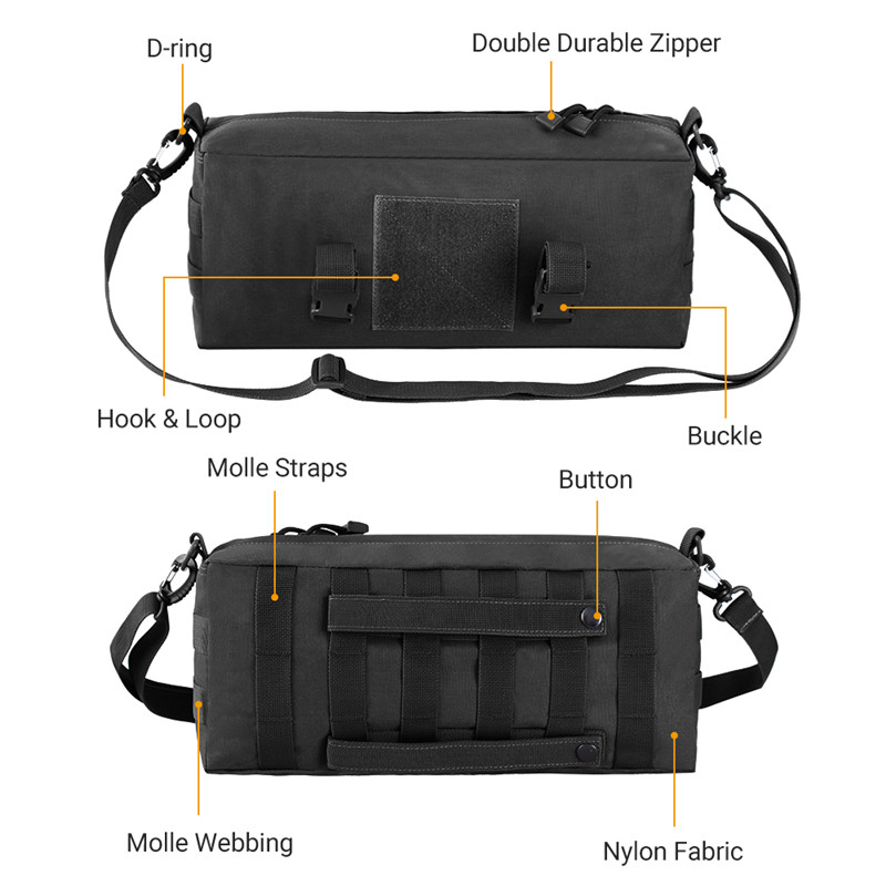 Πολλαπλών χρήσεων Tactical Molle Pouch Μεγάλης χωρητικότητας Αύξηση τσάντα τσάντα για σύντομες διαδρομές Πτυσσόμενη φορητή τσάντα ώμου