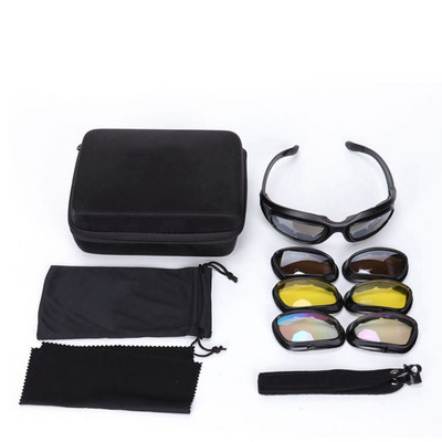 Tactical Polarized PC γυαλιά ηλίου ανδρικά Airsoft Military Shooting Glasses UV400 Protection Goggles 4 Lens Outdoor Hunting