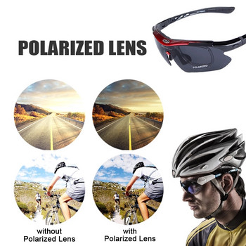 Поляризирани тактически очила с рамка против късогледство за еърсофт, колоездене, къмпинг, туризъм, спортни очила на открито, 5 лещи UV400 защита