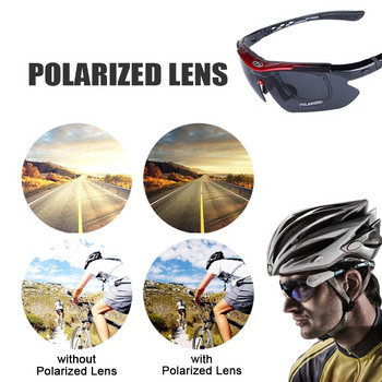 Polarized Tactical Glasses with Myopia Frame for Airsoft Cycling Camping Hiking Outdoor Sport Glasses 5 Lens UV400 Protection