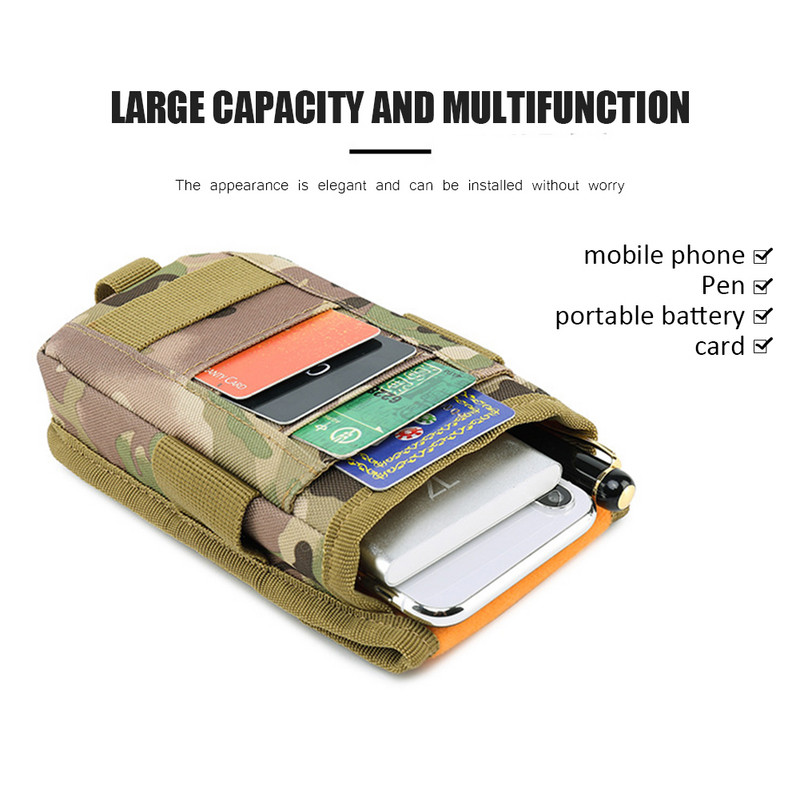 Vanjska kamuflažna torba Držač za mobilni telefon Pojas Molle torbica Sportska lovačka torbica Višenamjenska taktička torbica za novčanik