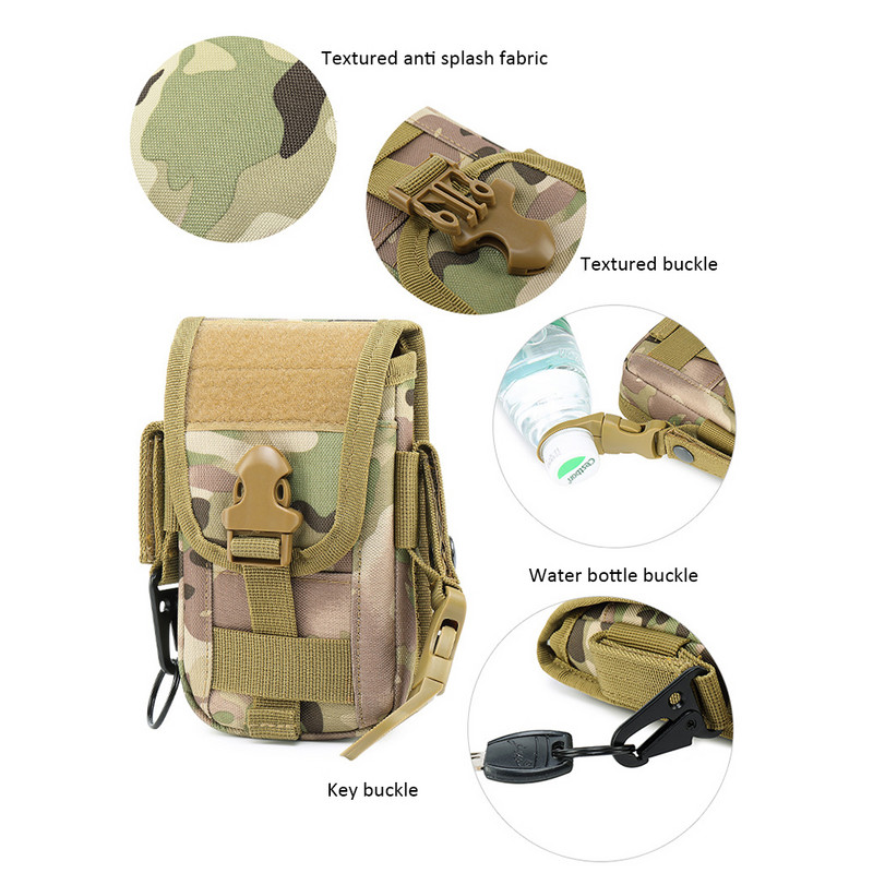 Vanjska kamuflažna torba Držač za mobilni telefon Pojas Molle torbica Sportska lovačka torbica Višenamjenska taktička torbica za novčanik
