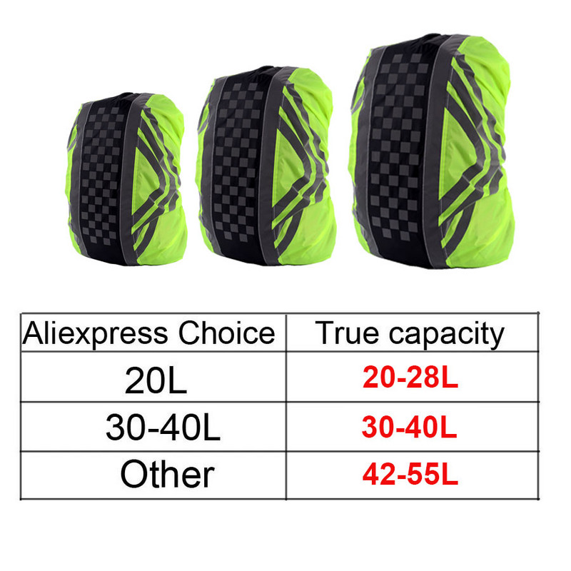 20-55L Nova reflektirajuća navlaka za ruksak Navlake za sportske torbe Navlake za kišu Ruksak Jahanje na otvorenom Otporan na prašinu Vodootporne navlake otporne na kišu