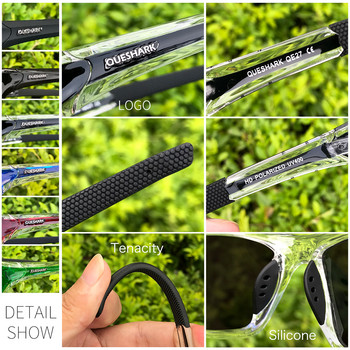 Queshark UV400 Polarized Camping Γυαλιά πεζοπορίας Αθλητικά γυαλιά ηλίου Racing Bike Γυαλιά σκι Γυαλιά για ψάρεμα Ποδηλασία οδήγηση