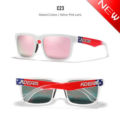 Cool Skull Design Sunčane naočale sa srebrnim lećama Polarizirane muške kvadratne okvire Marka KDEAM UV400 s mekim jastučićem za nos Sunčane naočale Ženske