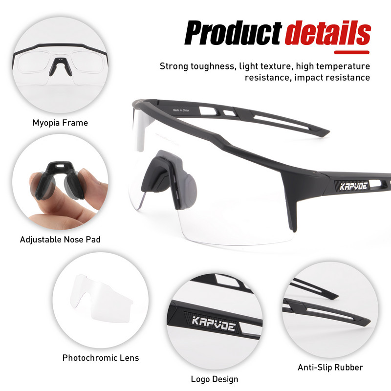 Uued välirattad Kapvoe fotokroomsed päikeseprillid mägiprillid kalapüügi UV-kaitseprillid sõiduprillid matkatarvikud