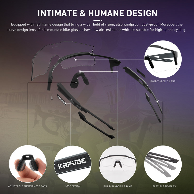 Uued välirattad Kapvoe fotokroomsed päikeseprillid mägiprillid kalapüügi UV-kaitseprillid sõiduprillid matkatarvikud