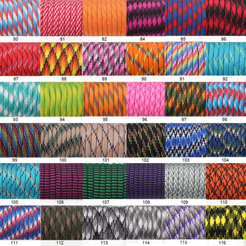 YoouPara 250 Colors Paracord 550 Rope Type III 7 Stand 100FT 50FT Paracord Cord Rope Kit Survival Χονδρική