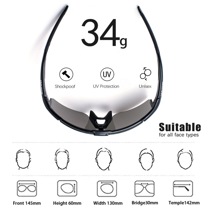 MAXJULI Naočale za penjanje Sport Muške Sunčane naočale Naočale za cestovni biciklizam Brdski bicikl Zaštitne naočale za vožnju bicikla Naočale