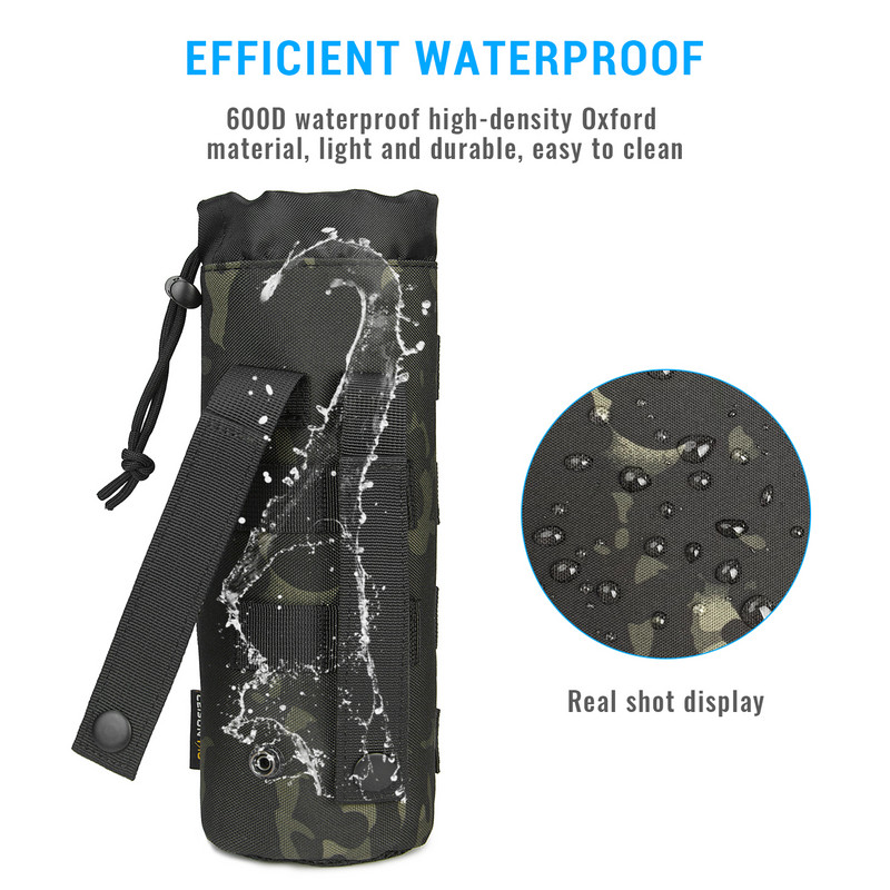 Taktikaline veepudelikott MOLLE reguleeritav pudelihoidja kandekoti kate kaitseümbris matkamiseks matkamiseks jahiks