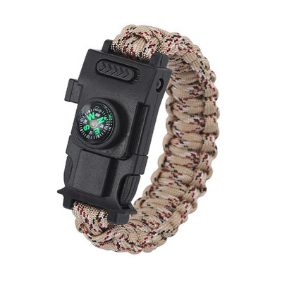 Avarinė Paracord 550 4mm LED lemputė stovyklavimo virvė parašiuto laido apyrankė Išgyventi Daugiafunkciniai lauko įrankiai Išgyventi stovyklaujant