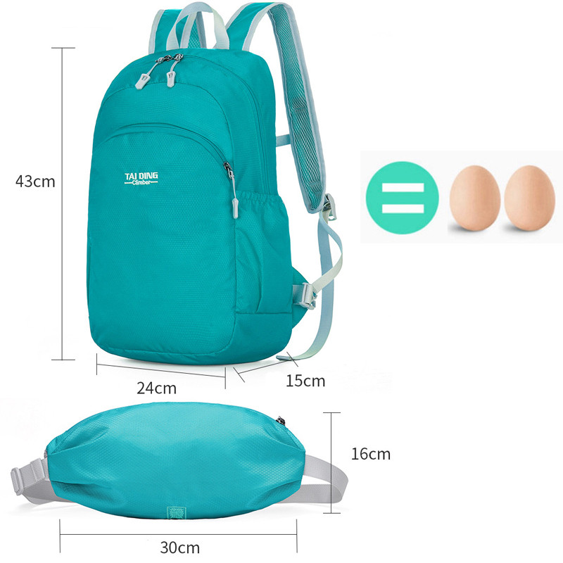 Πτυσσόμενο αδιάβροχο σακίδιο πλάτης 25L Εξωτερική πτυσσόμενη ελαφριά τσάντα γυναικεία τσάντα ακαδημίας Άνδρας πεζοπορίας πεζοπορίας