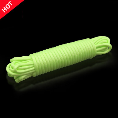 4 mm-es színes, világító ejtőernyős zsinór kötél pánt kötél figyelmeztető kötél Mil Spec Type One Strand hegymászó kemping túlélő felszerelés