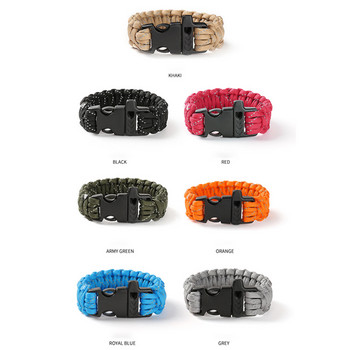 24,5 cm деветеядрени отразяващи Paracord Escape Emergency Glowing Pleited Rope EDC Survival Saving Bracelet with Whistle Tools