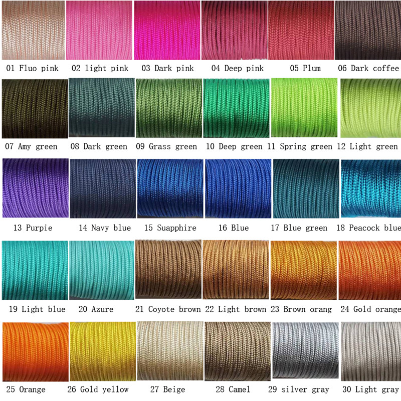 Dia 2mm 5M 10M 20M 30M One Cores Paracord ellujäämiseks Langevarjunöör Pael Telkimine Ronimine Telkimisköis Matkamine DIY Käevõru
