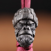 Villane müts Gorilla pea skulptuur messingist nuga helmed loom orangutan EDC meisterdamine kootud paracord paelpaelad ripatsid aksessuaarid
